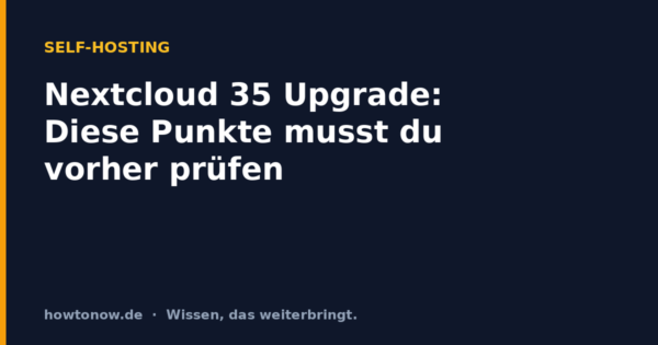 Nextcloud 35 Upgrade